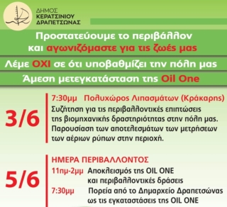 ΚΑΛΕΣΜΑ ΣΕ ΔΡΑΣΕΙΣ - ΚΙΝΗΤΟΠΟΙΗΣΕΙΣ ΓΙΑ ΤΗΝ OIL-ONE